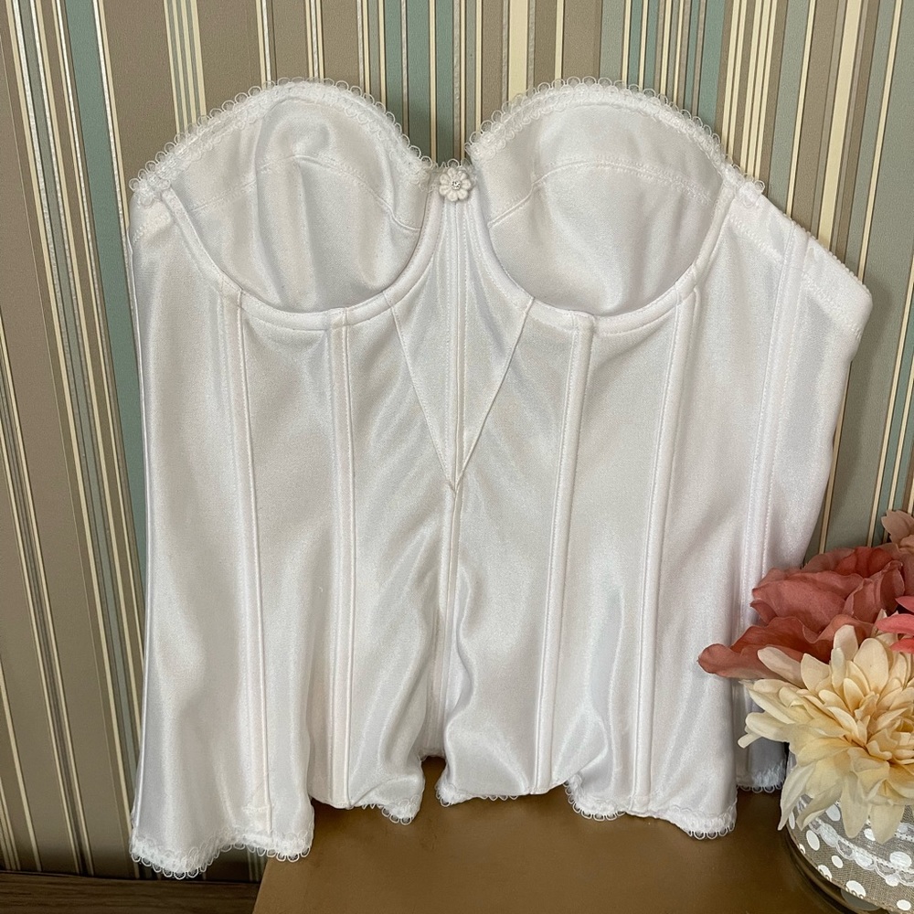 Dominique White Strapless Corset Bra